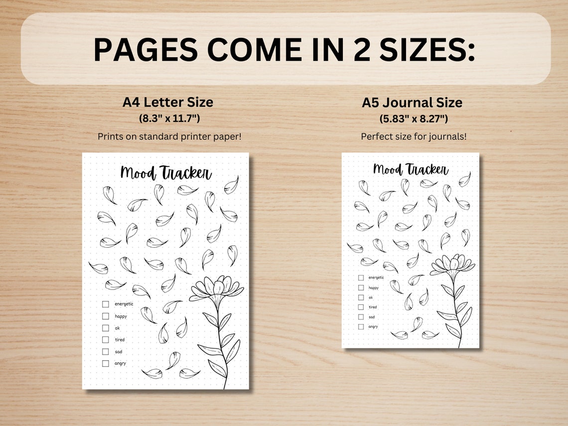 Flower Mood Tracker - PRINTABLE Journal Page - Planner Page - Feelings ...