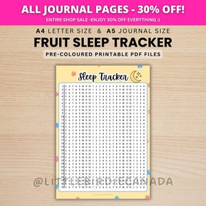 Fruit Sleep Tracker - Pagina di diario STAMPABILE - Pagina di diario colorata