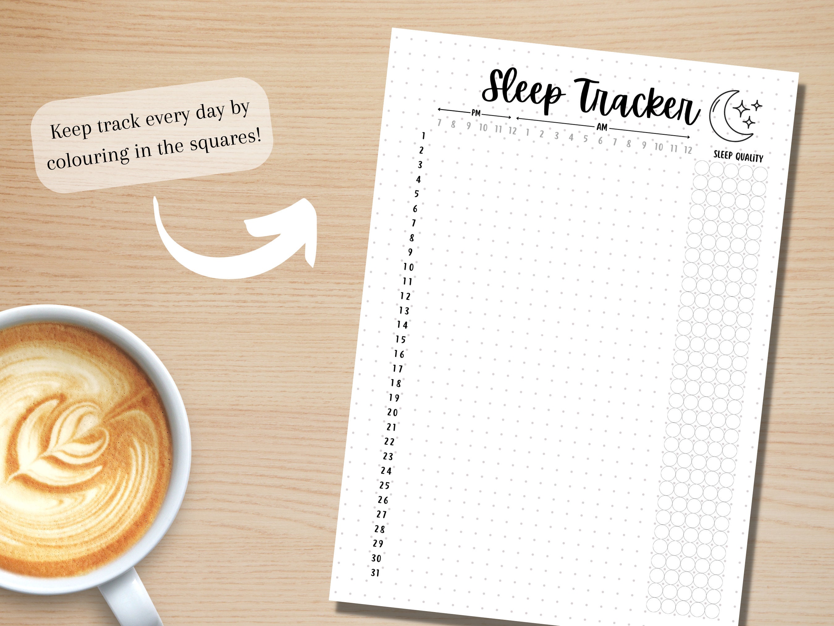 Sleep Tracker - PRINTABLE Journal Page - Monthly Sleep Tracker - Sleep ...