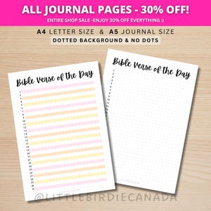 Versetto biblico del giorno - Pagina di diario STAMPABILE - Registro della Bibbia - Studio biblico - Registro di lettura delle Scritture - Studi biblici - Diario di preghiera