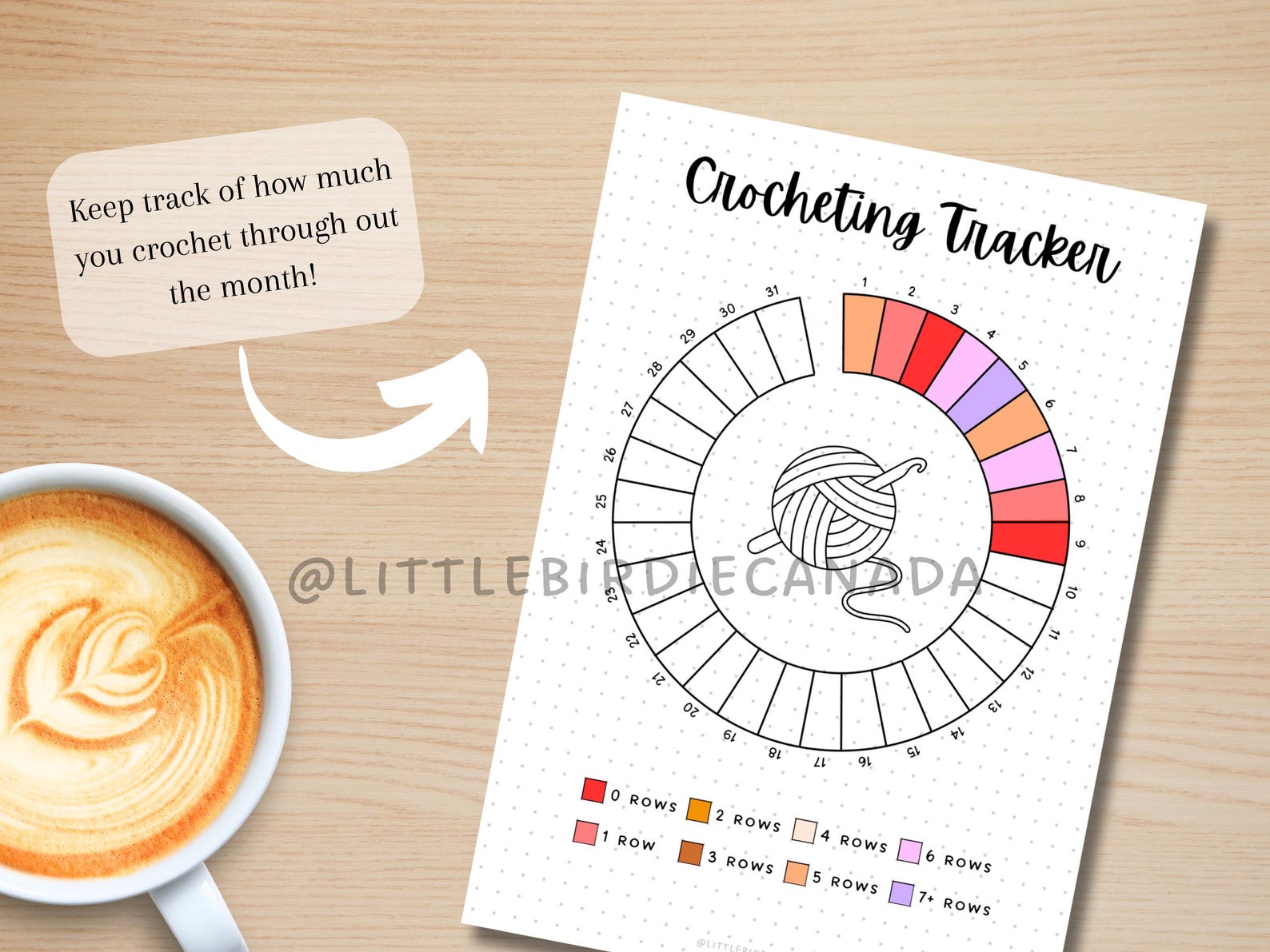 Crocheting Tracker - PRINTABLE Journal Page - Habit Tracker - Track ...