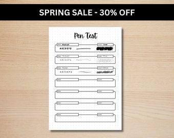 Prueba de pluma - Página de diario A5 - Rastreador IMPRIMIBLE - Rastreador de pluma - Página de prueba de pluma - Página de prueba - Página de garabato - Página de muestra de color de pluma
