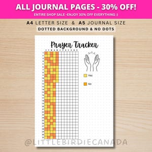 Prayer Tracker - PRINTABLE Journal Page - Prayer Journal - Track Praying - Daily Prayer - Bible Studies - Prayer Journal Page