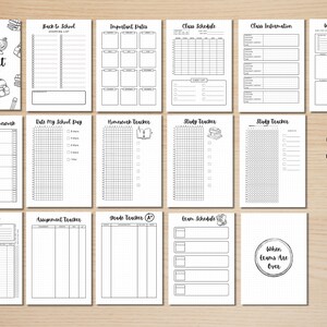 Student Planner Bundle PRINTABLE Student Journal Pages Digital Planner ...