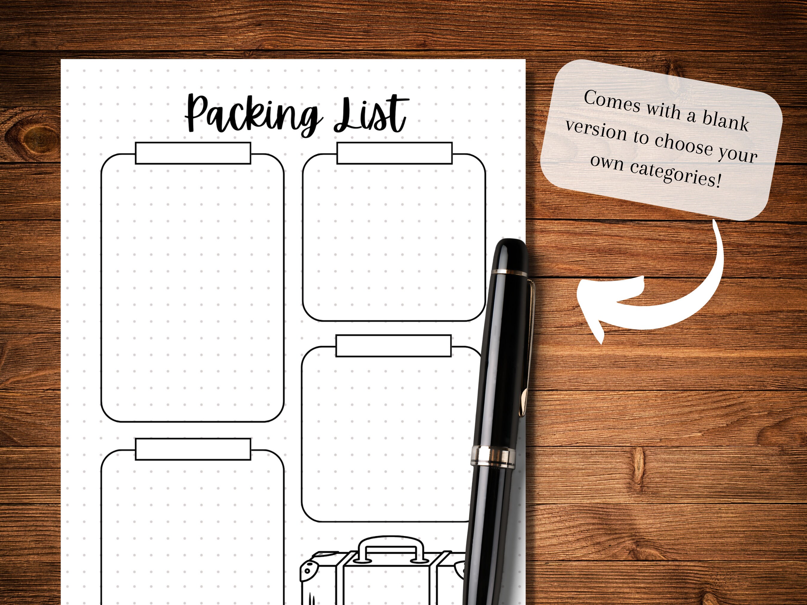 Packing List - PRINTABLE Journal Page - Planner Page - Travel List ...