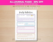 Daily Reflection Journal - PRINTABLE Gratitude Journal Page - Planner Page - Wellness Journal Page - Mental Health Journal - Daily Journal