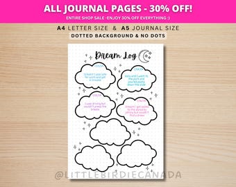 Dream Log - PRINTABLE Journal Page - Printable Planner Page - Dream Journal - Sleep Tracker - Monthly Tracker - Dream Diary - Dream Tracker