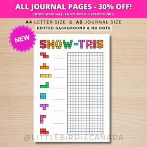 Show-tris Tracker - UTSKRIVBAR Journalsida - Planeringssida - TV-program Tracker - TV Tracker - TV-serie Journal - TV-utmaning - Journalspel