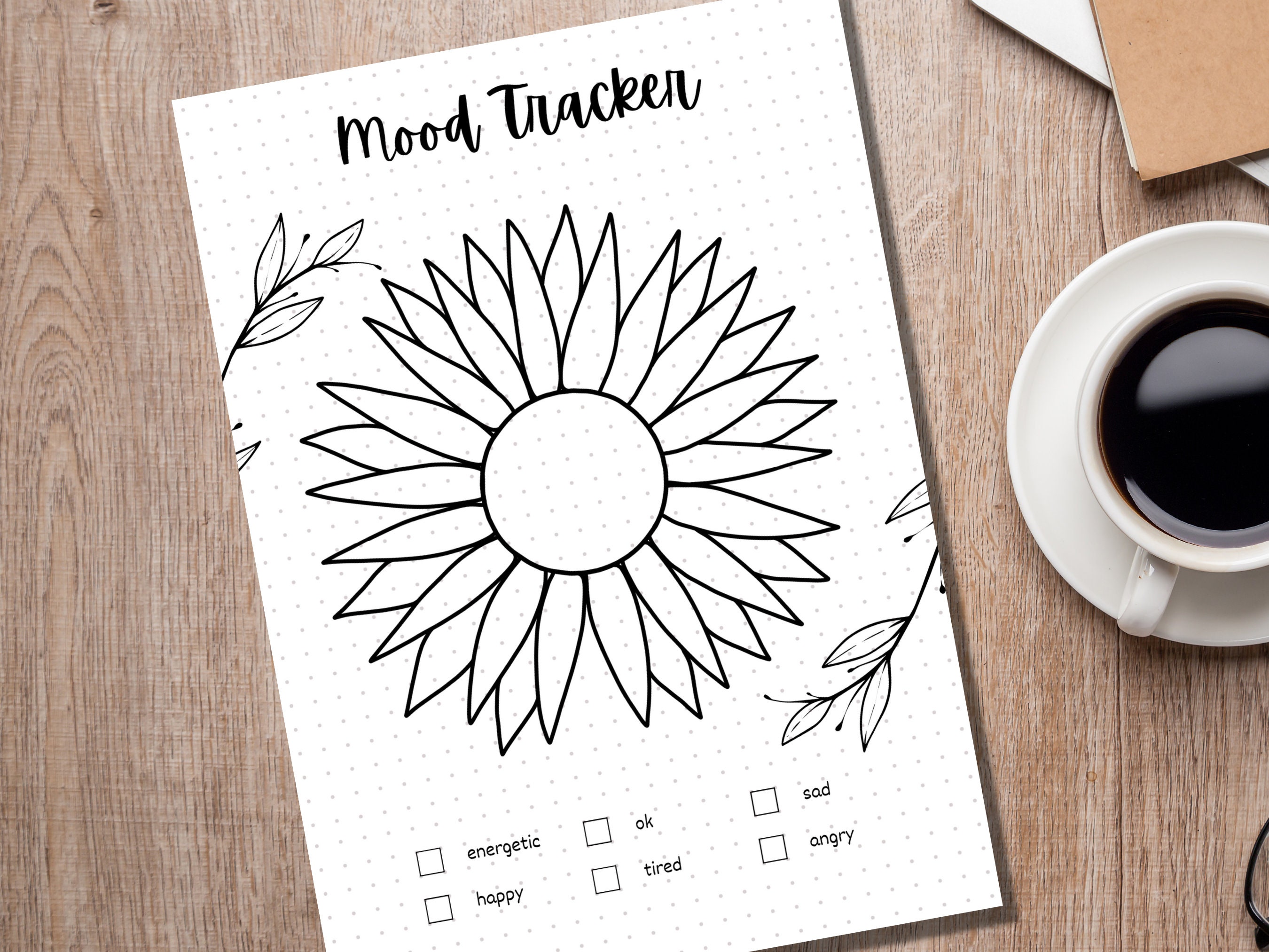 Sunflower Mood Tracker - PRINTABLE Journal Page - Planner Page ...