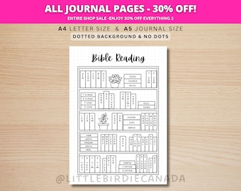 Bible Reading Tracker - PRINTABLE Journal Page - Bible Tracker - Bible Study - Scripture Reading Log - Bible Studies - Prayer Journal