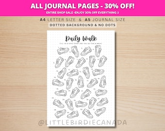 Daily Walk Tracker - PRINTABLE Fitness Journal Page - Workout Tracker - Fitness Tracker - Health Tracker - Exercise Tracker - Track Walking