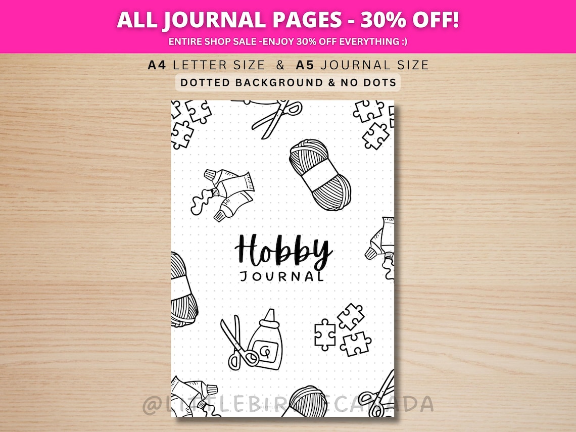 Hobby Journal Title Page - PRINTABLE Journal Page - Hobby Journal Cover ...