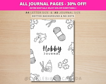 Hobby Journal Title Page - PRINTABLE Journal Page - Hobby Journal Cover Page - Track Hobbies Journal - Craft Journal - Hobby Planner