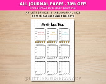Book Tracker - PRINTABLE Journal Page - Book Journal - Reading Log - Reading Tracker - Habit Tracker - Printable Planner Page - Book Log