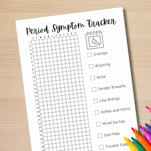 Period Symptom Tracker - PRINTABLE Journal Page - Printable Planner ...