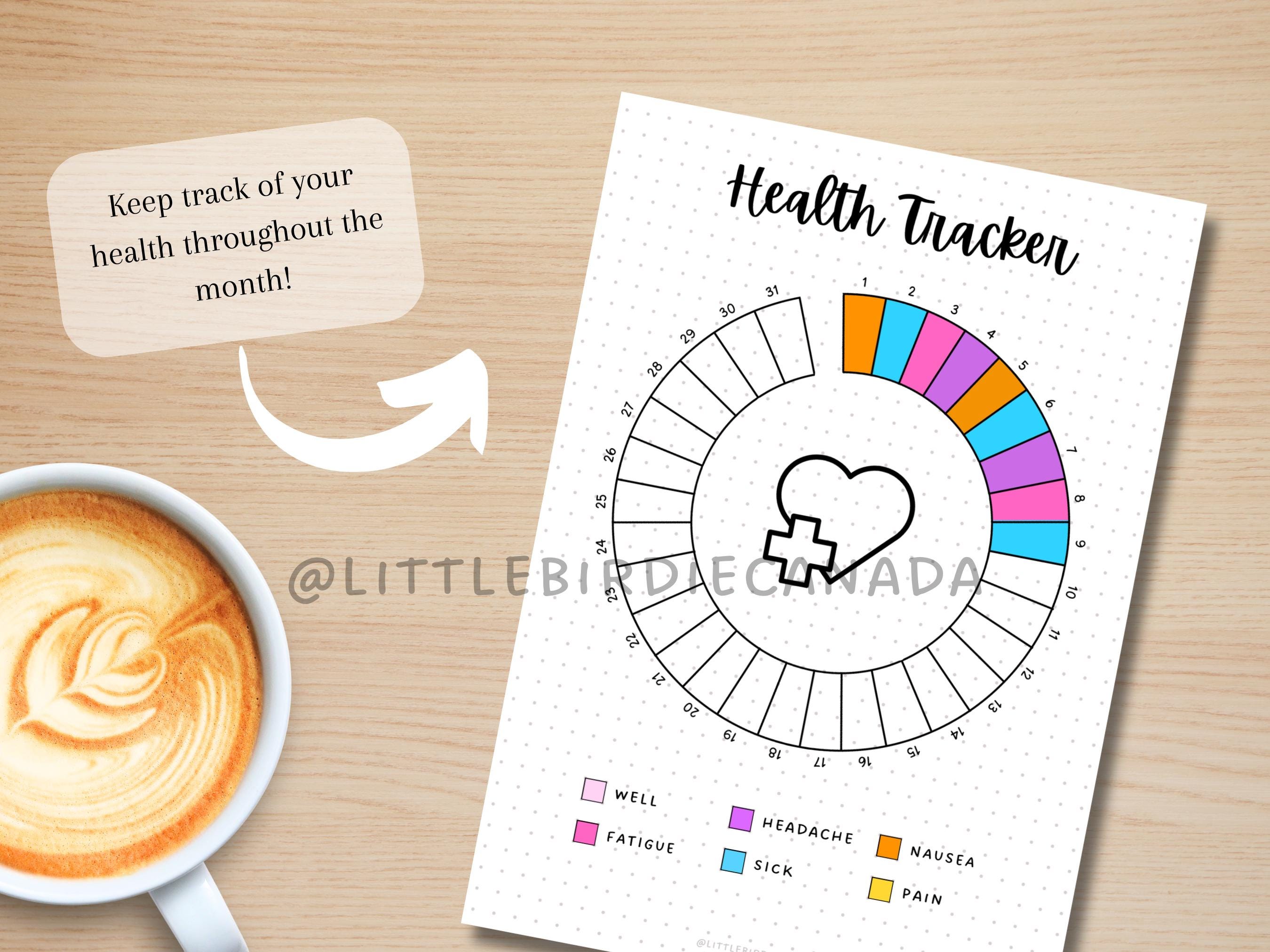 Health Tracker - PRINTABLE Journal Page - Health Log - Habit Tracker ...