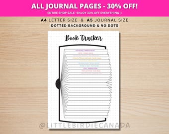 Book Tracker - PRINTABLE Journal Page - Book Journal - Reading Log - Reading Tracker - Habit Tracker - Printable Planner Page - Book Log