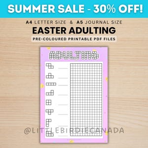 Easter Adulting Tracker - PRINTABLE Journal Page - Colored Journal Page