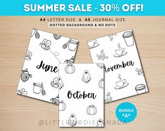 12 Month Title Pages - BUNDLE A - PRINTABLE Journal Page - Printable Title Page - Printable Cover Page - Printable Planner - Cute Title Page