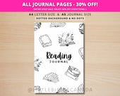Reading Journal Cover Page - PRINTABLE Journal Page - Book Journal Title Page - Reading Tracker - Book Tracker - Reading Log - Book Cover