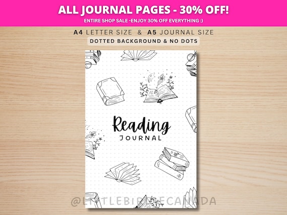 Reading Journal Cover Page - PRINTABLE Journal Page - Book Journal Title Page - Reading Tracker - Book Tracker - Reading Log - Book Cover