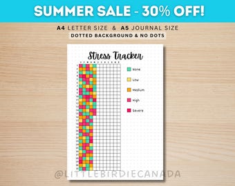 Stress Tracker - PRINTABLE Journal Page - Habit Tracker - Anxiety Journal - Anxiety Tracker - Mood Tracker - Track Stress - Planner Page