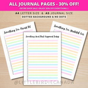 Gratitude Bundle - PRINTABLE Journal Page - Gratitude Journal - Daily Reflection - Wellness Journal - Mental Health Journal Pages
