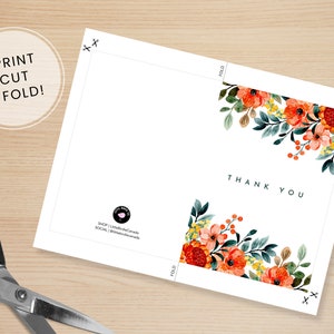 PRINTABLE Thank You Card Flower Thank You Card Floral Thank You Card ...