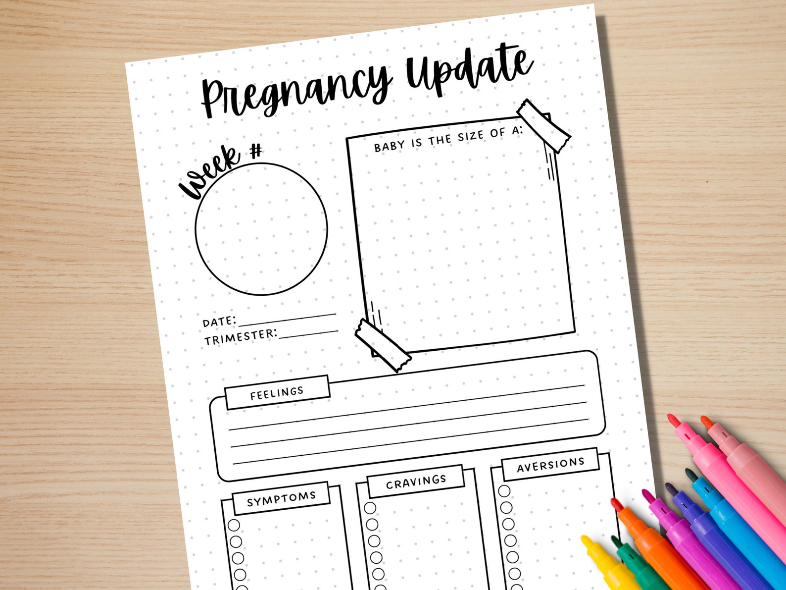 Pregnancy Update - PRINTABLE Journal Page - Pregnancy Tracker ...