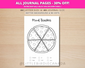 Pizza Mood Tracker - PRINTABLE Journal Page - Planner Page - Feelings Tracker - Daily Mood Tracker - Track Mood - Journal Template