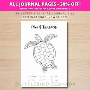 Turtle Mood Tracker - PRINTABLE Journal Page - Planner Page - Feelings Tracker - Daily Mood Tracker - Track Mood - Journal Template