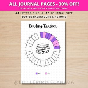 Reading Tracker - PRINTABLE Journal Page - Reading Challenge - Reading Log - Printable Planner Page- Book Challenge - Reading Journal