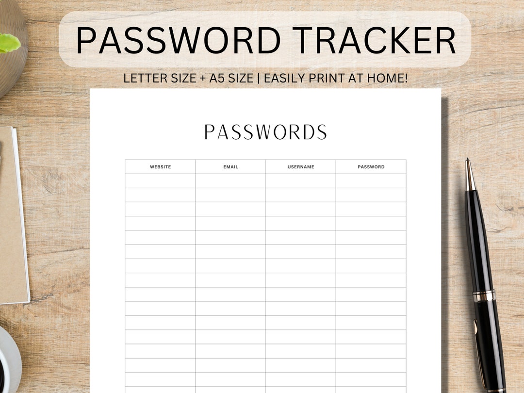 Password Tracker - Password Log - Password Organizer - Password Keeper ...
