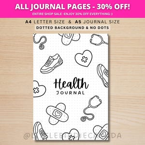 Health Journal Title Page - PRINTABLE Journal Page - Health Journal Cover Page - Health Planner - Wellness Journal - Wellness Planner image 1