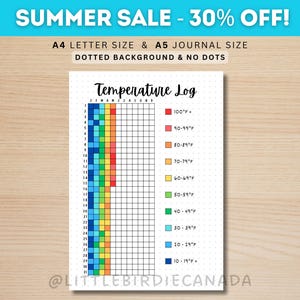 Temperature Log - PRINTABLE Journal Page - Planner Page - Temperature Tracker - Weather Tracker - Weather Log - Track Temperature
