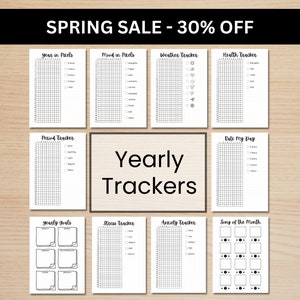 Yearly Trackers Bundle - PRINTABLE A5 Journal Pages - Value Pack