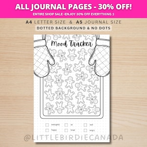 Gingerbread Mood Tracker - PRINTABLE Journal Page - Planner Page - Feelings Tracker - Daily Mood Tracker - Track Mood - Journal Template
