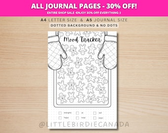 Gingerbread Mood Tracker - PRINTABLE Journal Page - Planner Page - Feelings Tracker - Daily Mood Tracker - Track Mood - Journal Template