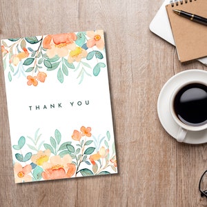 PRINTABLE Thank You Card Flower Thank You Card Floral Thank You Card ...