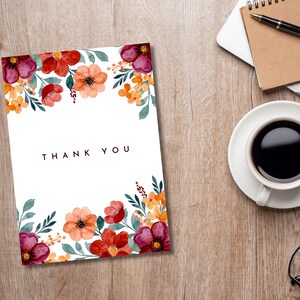 PRINTABLE Thank You Card Flower Thank You Card Floral Thank You Card ...