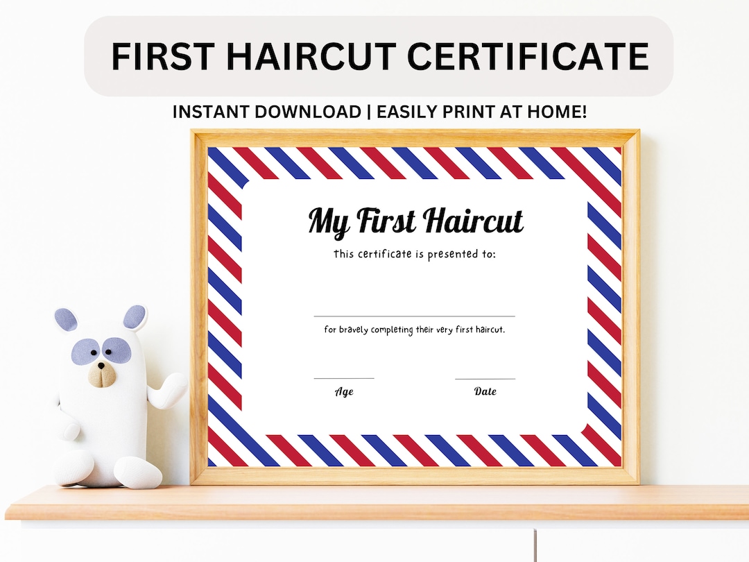 My First Haircut Certificate First Haircut Keepsake First Hair Cut