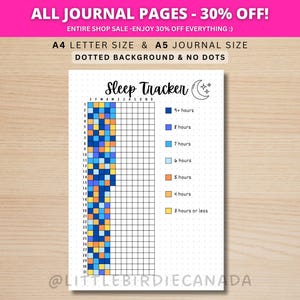 Sleep Tracker Yearly - PRINTABLE Journal Page - Planner Page - Track Sleep - Sleep Log - Sleep Analysis - Sleep Quality - Sleep Cycle