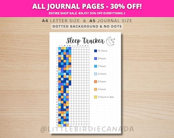Sleep Tracker Yearly - PRINTABLE Journal Page - Planner Page - Track Sleep - Sleep Log - Sleep Analysis - Sleep Quality - Sleep Cycle
