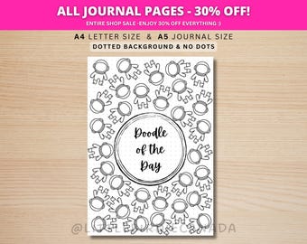 Space Doodle Of The Day - PRINTABLE Journal Page - Planner Page - Daily Drawing - Drawing Journal Page - Doodle Challenge - Daily Doodle