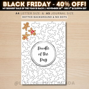 Garabato de jengibre del día - Página de diario imprimible - Página de agenda - Página de dibujo - Diario de dibujo - Desafío de garabatos - Garabato diario