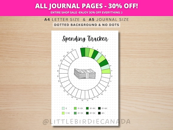 Spending Tracker - PRINTABLE Journal Page - Planner Page - Spending Log - Finance Tracker - Expense Tracker - Money Tracker - Money Spending