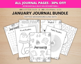 January Title Page - Sweaters - January Calendar - PRINTABLE Calendar - Journal Title Page and Calendar Set - January Cover Page