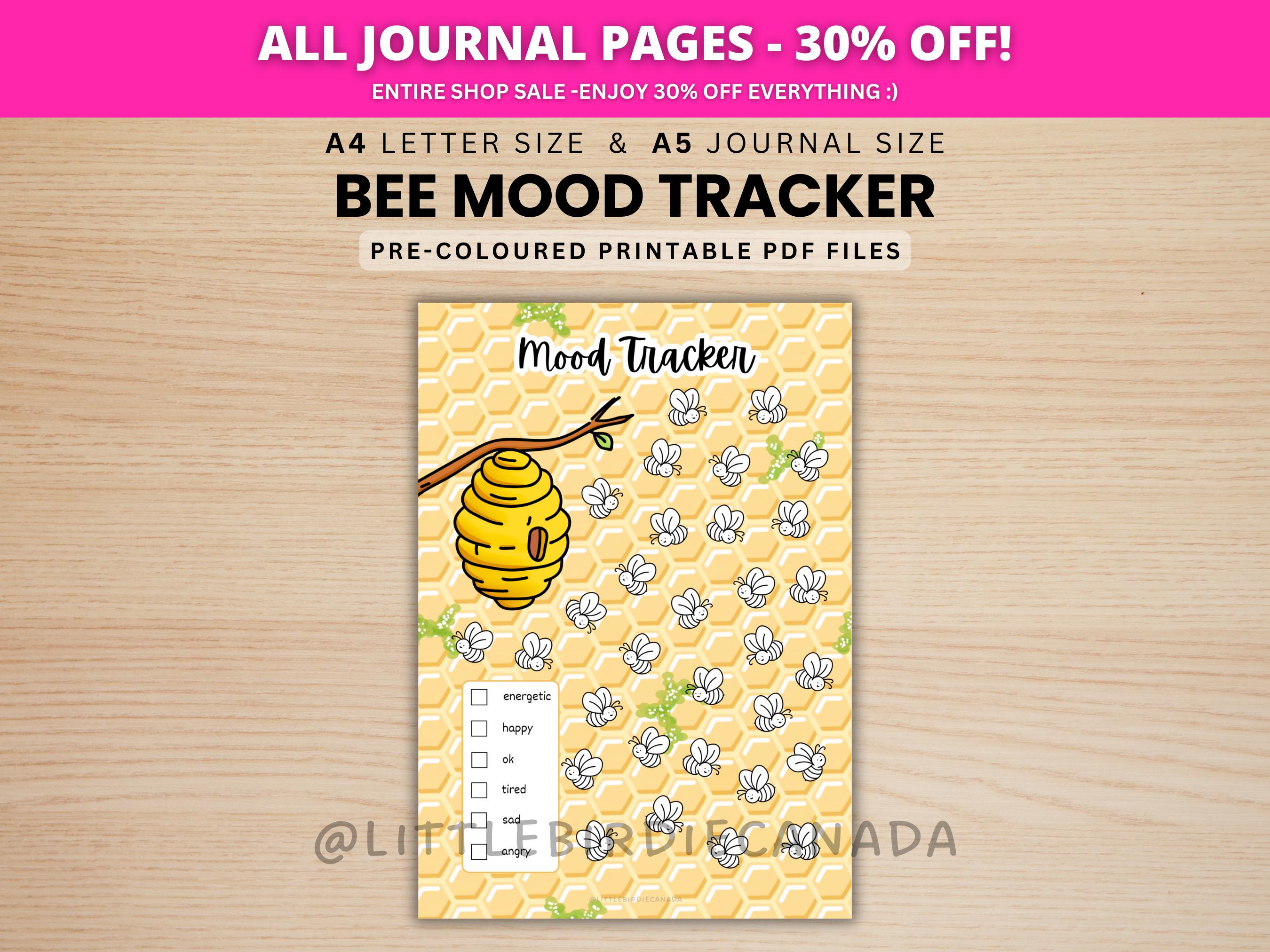 Bee Mood Tracker - PRINTABLE Journal Page - Colored Journal Page - Etsy ...