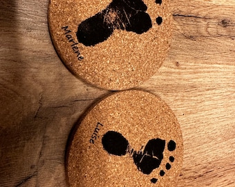 Cork coasters with engraving