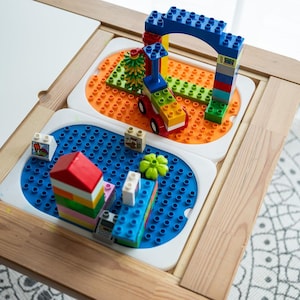 Klemmbaustein Einsatz - Flisat-Tisch & Trofast Box - Lernspiel Kinder - Motorik und Kreativität-  Montessori Sensorik Spiel